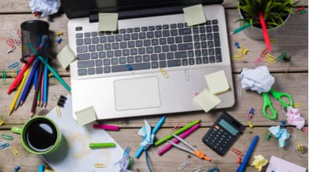 messy office in dubai