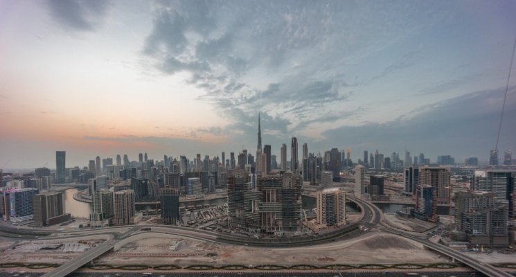 Dubai sky view local moving