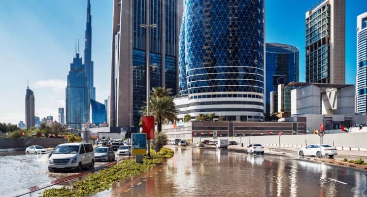 heavy rains in Dubai apartments flooding