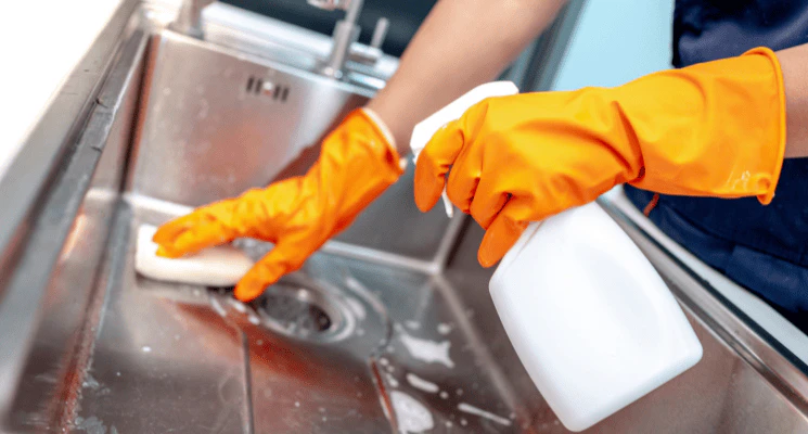 part-time maid cleaning kitchen